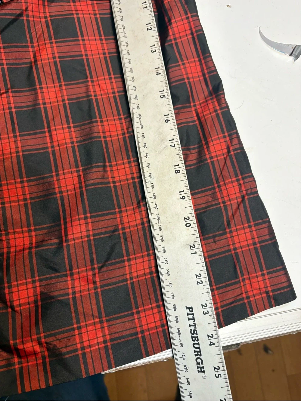 J.Crew Eliza silk red and black tartan plaid blouse built-in black xs 0